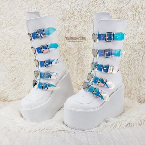 white goth boots